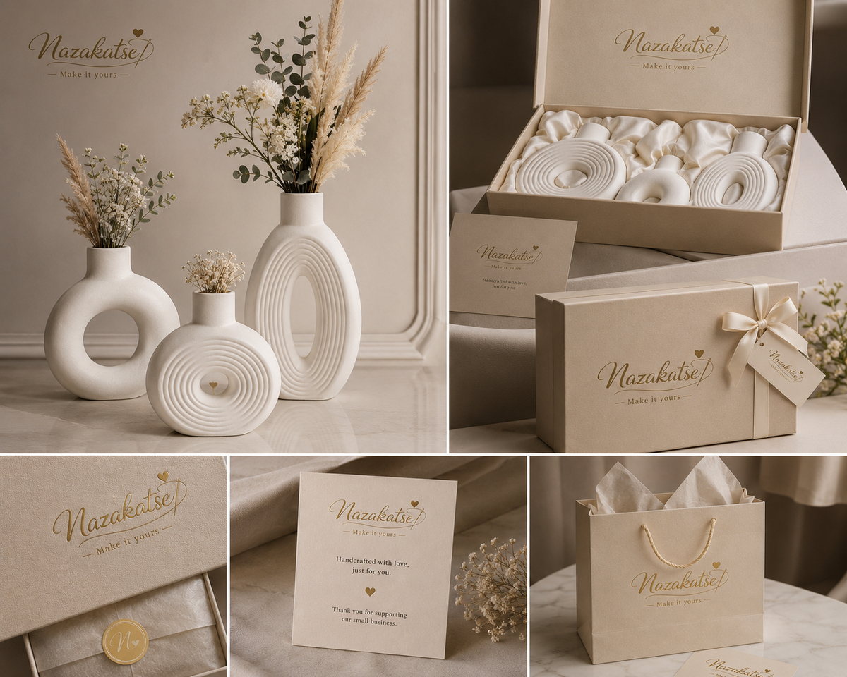 Handcrafted Ceramic Hollow Vase Set – Minimalist Decor