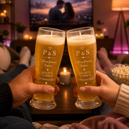 Custom Beer Glass Candle Set of 2 | Personalized for Couples & Special Occasions