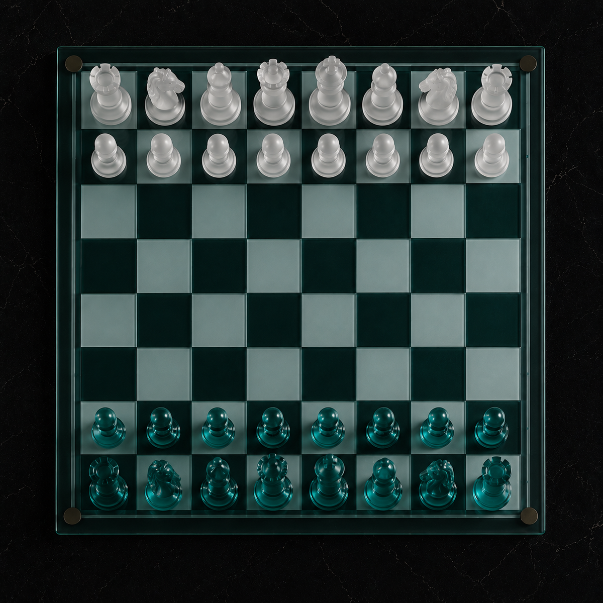 Customised Crystal Chess Set with Glass Board