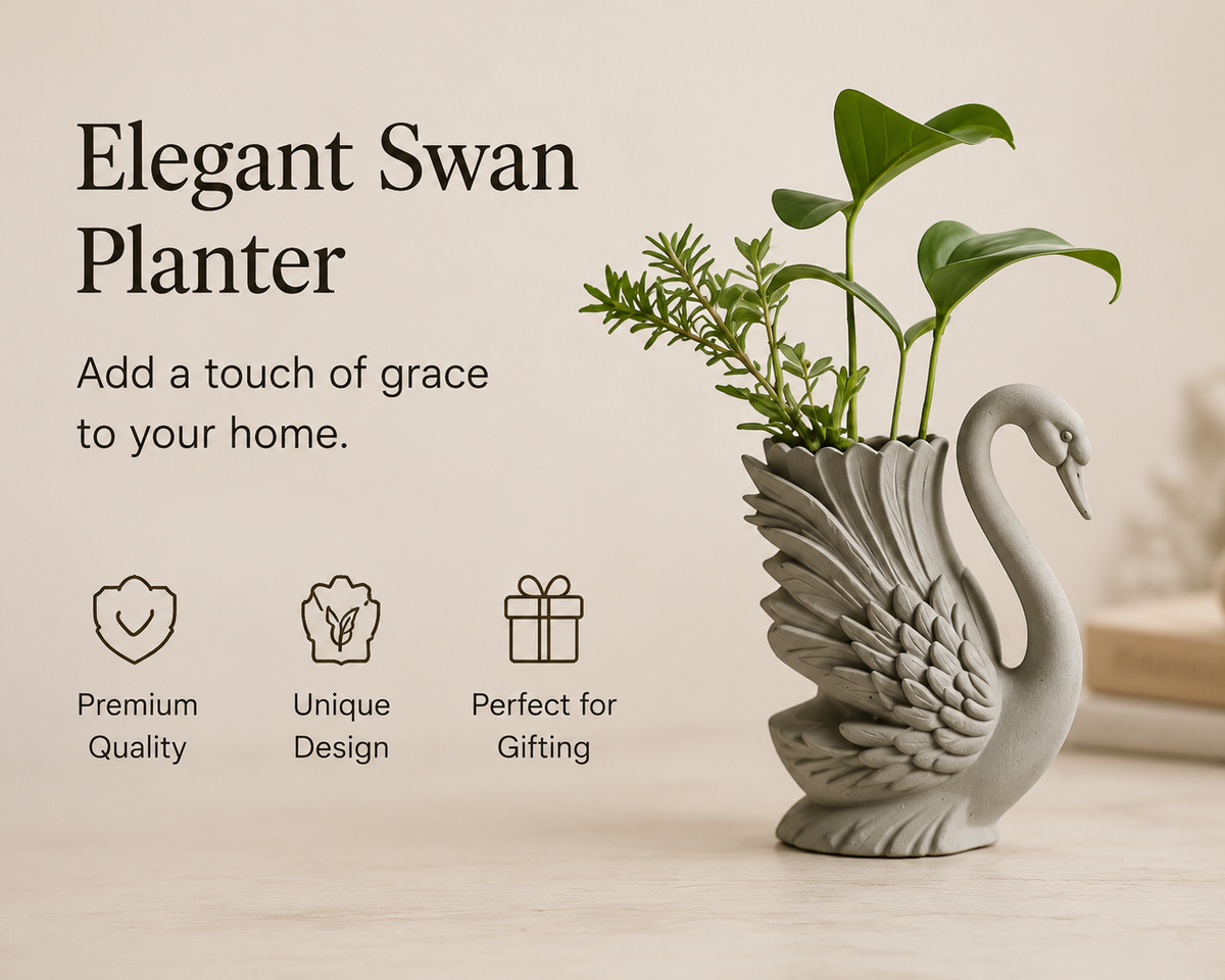 Swan Planter Decorative Indoor Plant Pot